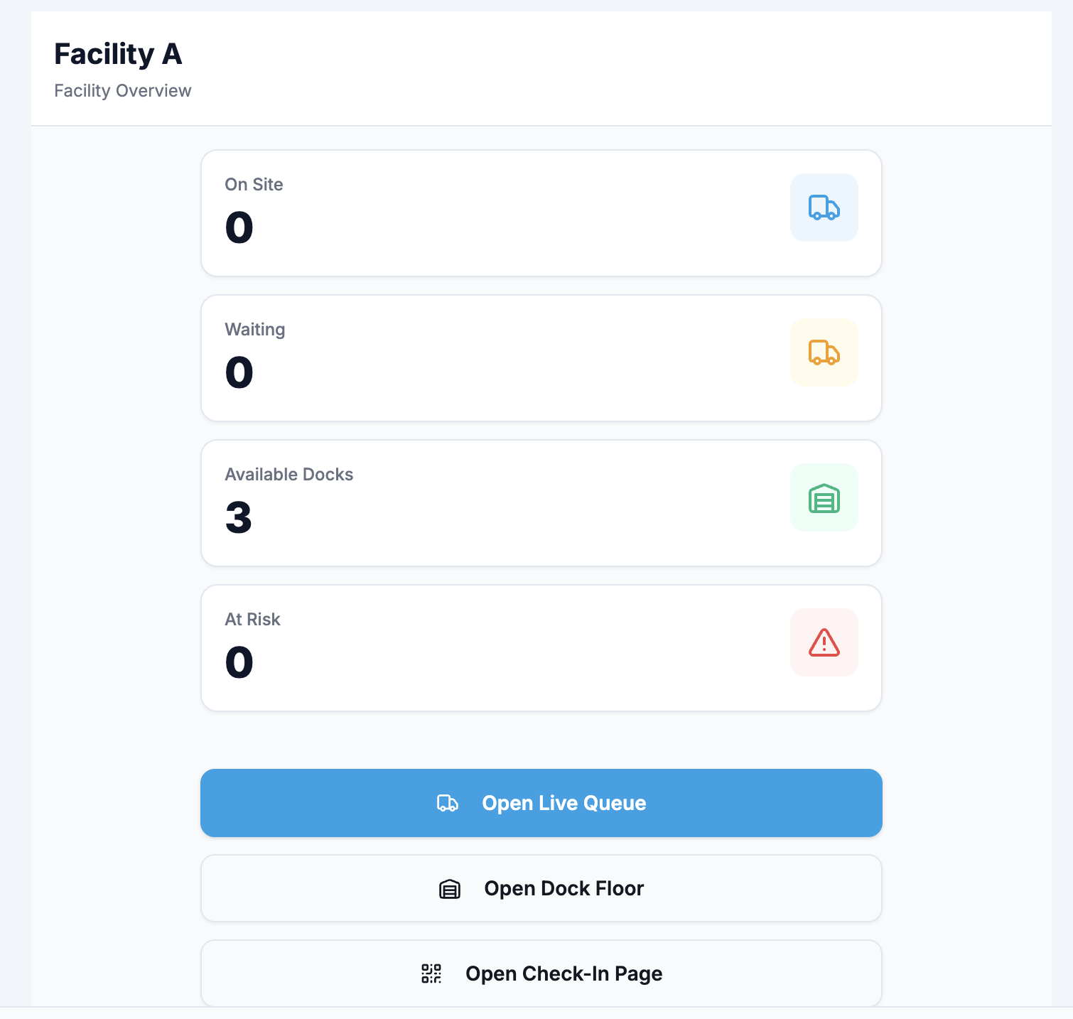 YardVis facility overview on tablet